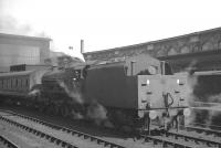 Jubilee 45580 <I>Burma</I> manoeuvering empty stock at Carlisle station on 31 August 1964. The Warrington Dallam (8B) based locomotive had arrived earlier that day with the 6am Warrington - Carlisle train.<br><br>[K A Gray 31/08/1964]
