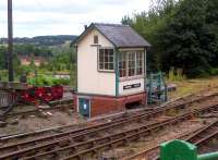 All is not as it seems in this picture. The 14-lever Chappel South box was formerly located at Fotherby Halt, Lincs. Notice the miniature railway coach to the left.<br><br>[Ken Strachan 20/07/2013]