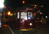 The <I>Colonial Tramcar Restaurant</I> (converted W class) trundles round the network in Melbourne during the evenings serving up rather good food and drinks. Photographed at the pick-up point on 4 October 2008.<br><br>[Colin Miller 04/10/2008]