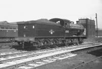 J27 0-6-0 65851 standing in the shed yard at Gateshead in the early 1960s. The locomotive ended its days at North Blyth, from where it was withdrawn in December 1965.<br><br>[K A Gray //]