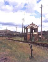 The surviving signal box at Abersychan & Talywain, north of Pontypool, photographed in 1977. Once part of the thriving coal and iron belt along the northern Afon Lwyd Valley, the local station here closed in 1941, although the line itself continued in use for freight until 1980.<br><br>[Ian Dinmore //1977]