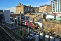 A CrossCountry Voyager leaving Haymarket on 29 October with the 08.20 from Aberdeen to Penzance.<br><br>[Bill Roberton 29/10/2013]