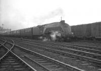 The up West Coast Postal about to run through Ferryhill Junction, Aberdeen, on 16 May 1964. Locomotive in charge is A4 Pacific no 60016 <I>Silver King</I>.<br><br>[K A Gray 16/05/1964]