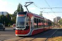 One of the modern Pesa Twist units in operation on the Czestochowa Tramway in August 2013.<br><br>[Colin Miller 13/08/2013]