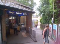 Northern exit from a northern terminus of the Northern Line at High Barnet in July 2013.<br><br>[Ken Strachan 12/07/2013]