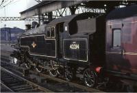 Fairburn 2-6-4T 42214 on station pilot duty at Glasgow Central in March 1964. <br><br>[John Robin 27/03/1964]