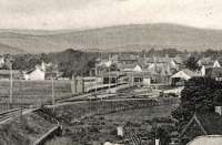 'Aboyne from Railway Bridge'. This is an extract from a postcard. The view is of the station from the east end, looking west.<br><br>[Ewan Crawford Collection //]