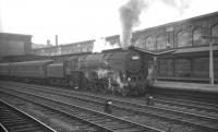 Britannia Pacific no 70042 <I>Lord Roberts</I> with an up military special at Carlisle on 30 May 1964. [Editors note: Interesting that the locomotive allocated to haul this particular military special should be named after one of the most successful British military commanders of the 19th century - Field Marshal Frederick Sleigh Roberts (1832-1914).]<br><br>[K A Gray 30/05/1964]