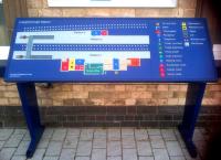 All touchy feely - this 3-dimensional tactile map at Loughborough is not only useful for the partially sighted, but is admirably detailed - it even shows the platform-less through line on the Falcon Works side.<br><br>[Ken Strachan 06/12/2013]
