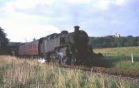 80120 with the 5.33pm ex-St Enoch near Thorntonhall in September 1965.<br><br>[G W Robin /09/1965]