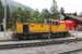 Rhaetian Railway service locomotive Gmf 4/4 BB, stabled in a siding at Klosters Platz station. This metre guage diesel, and sister 242, are used on a variety of support duties including the propelling of snowblowers. It is also available to provide emergency assistance in the nearby Vereina tunnel, which at 19km is the longest metre guage tunnel in Switzerland. <br><br>[Mark Bartlett 15/09/2013]