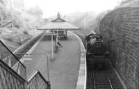 A Fairburn tank runs light engine through Mount Florida in 1962. (The Cathcart Circle was used from time to time as a means of turning locomotives from Glasgow Central.)<br><br>[David Stewart //1962]