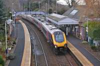 The 08.20 Aberdeen - Taunton CrossCountry service passes Aberdour on 21 January.<br><br>[Bill Roberton 21/01/2014]