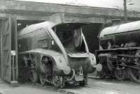 Locomotives on shed at Haymarket on 31 May 1963 include A4 Pacific no 60024 <I>Kingfisher</I> and B1 4-6-0 no 61245 <I>Murray of Elibank</I>.<br><br>[John Robin 31/05/1963]