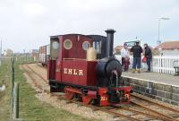 Alan Keefe built 0-4-0 diesel no 3 <I>Jack</I> operating on the 2ft gauge Hayling Seaside Railway (formerly East Hayling Light Railway) at Eastoke Corner on 9 February 2014.<br><br>[Peter Todd 09/02/2014]