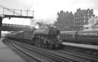 St Margarets A3 Pacific no 60041 <I>Salmon Trout</I> arrives at the north end of Carlisle on 3 July 1965 with the 9.50am Edinburgh Waverley - Leeds City.<br><br>[K A Gray 03/07/1965]