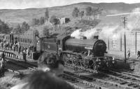 K4 61995 <I>Cameron of Lochiel</I> stands at Crianlarich on 18 June 1960 with the SLS/RCTS 'Scottish Rail Tour' returning from Fort William. From here the special took the C&O route to Glasgow Buchanan Street.  <br><br>[David Stewart 18/06/1960]