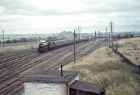Jubilee 45742 <I>Connaught</I> approaching Law Junction on 28 September 1964 with a Blackpool - Aberdeen special.<br><br>[John Robin 28/09/1964]