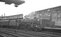One of Ayr shed's Black 5s no 45486 stands at Carlisle platform 4 on 5 September 1964 after bringing in the summer Saturday 8.5am holiday special from Heads of Ayr.<br><br>[K A Gray 05/09/1964]