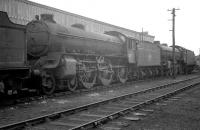A trio of B1s stored alongside Bathgate shed in March 1964. Centre stage is no 61356, officially withdrawn from St Margarets some four months after this photograph was taken and cut up at Darlington works the following October.<br><br>[K A Gray /03/1964]