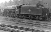 Black 5 no 45127 stands alongside Balornock Shed, thought to be in 1961. <br><br>[David Stewart //1961]