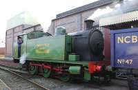 Chasewater Railway No 4 (RSH 0-6-0T 7684 of 1951) at Brownhills West on 29 March 2014.<br><br>[Peter Todd 29/03/2014]