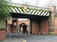 Looking across Stonelaw Road on the southside of Glasgow on 15 April 2007 towards the interesting main entrance to the 1904 station at Burnside.<br><br>[John Furnevel 15/04/2007]