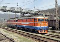 Standing at Doboj station on 15th March 2014 are two Bo-Bo electrics, Nos. 441.531 and 441.059, belonging to the ZRS. They are awaiting the arrival of train number 396, the Sarajevo to Zagreb express (possibly a bit of a misnomer as it consists of only three coaches and probably never exceeds 60mph), which they will take over from a similar loco of the ZBiH (Railways of the Federation of Bosnia and Herzegovina).  441.059 was detached at Banja Luka, leaving 441.531 to continue alone to Volinja in Croatia where the train was handed over to the HZ (Croatian Railways).	<br><br>[Bill Jamieson 15/03/2014]