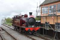 The NRM's Metropolitan No 1 is spending a short time on the Swindon and Cricklade Railway. The 0-4-4 tank was photographed alongside Hayes Knoll signal box on 19 April 2014 carrying the headboard of <I>The Easter Egg-spress.</I> Enough said.<br><br>[Peter Todd 19/04/2014]