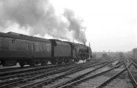 Stanier Coronation Pacific no 46251 <I>City of Nottingham</I> leaves Carlisle on 25 April 1964 at the head of the 10.5am Glasgow Central - Birmingham New Street.<br><br>[K A Gray 25/04/1964]