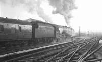 Stanier Coronation Pacific no 46245 <I>City of London</I> takes the 9.56 am ex-Glasgow Central south out of Carlisle on a wintry 22 December 1962, heading for Euston.<br><br>[K A Gray 22/12/1962]