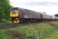 WCRC 47854 <I>Diamond Jubilee</I> southbound from Aviemore on 10 May with <I>The Royal Scotsman</I>.<br><br>[John Gray 10/05/2014]