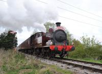 Metropolitan No 1 with a Swindon and Cricklade Railway special near Blunsdon on 19 April. <br><br>[Peter Todd 19/04/2014]