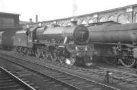 Smartly turned out Holbeck Jubilee 4-6-0 no 45562 <I>Alberta</I> waiting to take over the Carlisle - Leeds leg of the Summer Saturday 1.57pm Gourock - Birmingham New Street on 3 August 1963.<br><br>[K A Gray 03/08/1963]