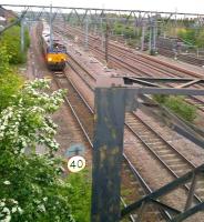 This is the point where the sand train which uses the North Chord [see image 42951] crosses from the line East from Leicester to the West facing line, so that it can run wrong line through platform 7 at Nuneaton. 66077 is the locomotive on 29 April.<br><br>[Ken Strachan 29/04/2014]