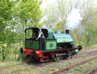 <I>No 2</I> an 0-4-0ST (Hawthorn Leslie 2859 of 1911) working passenger trains on the Tanfield Railway on 18 May.<br><br>[Peter Todd 18/05/2014]