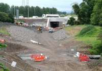 The 'tunnel' that will take the Borders Railway under the Edinburgh city by-pass, seen here on 2 June 2014. Work on restoring the original A720 road route is currently underway. [See image 43042]<br><br>[John Furnevel 02/06/2014]