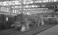 Standing on the centre road at Carlisle on 7 September 1963 is 46236 <I>City of Bradford</I>. The Pacific is awaiting the arrival of the 10.10 Euston - Perth, which it will take forward.<br><br>[K A Gray 07/09/1963]