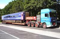 Unusual sight in the lorry park at Charnock Richard Services on the M6 on 20 June 2014.<br><br>[John Steven 20/06/2014]