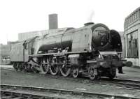 Stanier Pacific no 46238 <I>City of Carlisle</I> is standby locomotive at Upperby shed on 26 June 1964.<br><br>[John Robin 26/06/1964]