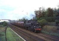 Corkerhill's Standard 2-6-4 tank no 80047 seen shortly after leaving Crossmyloof on 25 May 1965 with the 5.08pm service from St Enoch to East Kilbride. The train will shortly pass below the Cathcart Circle line to the north of Shawlands station.<br><br>[John Robin 06/05/1964]