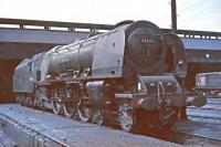 Stanier Coronation Pacific no 46239 <I>City of Chester</I> ready for duty on Polmadie shed in May 1964.<br><br>[John Robin 23/05/1964]