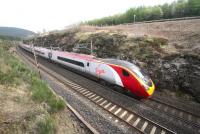 A northbound Pendolino approaching Beattock Summit on 5 May 2014.<br><br>[Ewan Crawford 05/05/2014]