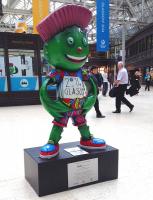 The Commonwealth Games visitors have departed but Clyde remains on the concourse to greet passengers entering Glasgow Central Station.<br><br>[Colin McDonald 06/08/2014]