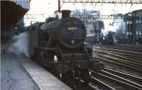 Ex-LMS 2-6-4T 42277 alongside the platform at Glasgow Central in August 1966.   <br><br>[G W Robin /08/1966]