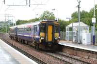 With just over a month to go before it is due to be replaced by an Electric Multiple Unit, 156456 draws into Kirkwood station on 21st August 2014 with a Glasgow Central to Whifflet service.<br><br>[Colin McDonald 21/08/2014]