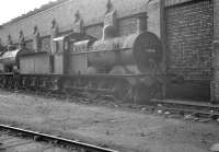 Johnson ex-LMS 3F 0-6-0 no 43618, stored in the sidings alongside Llandudno Junction shed in April 1963. The 1899 veteran, which had been withdrawn from 6K Rhyl more than a year earlier, was finally broken up at Cashmore's scrapyard, Great Bridge, two months after the photograph was taken.<br><br>[K A Gray 01/04/1963]