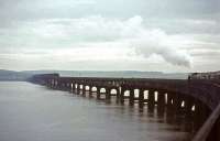 Gresley A3 Pacific no 4472 <I>Flying Scotsman</I> runs out onto the Tay Bridge on 16 May 1964 with the Queens College RTS <I>'Flying Scotsman Railtour'</I>.<br><br>[John Robin 16/05/1964]