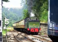 Lambton 0-6-2 Tank No. 29 approaching Goathland with a NYMR train in July 2014.<br><br>[Colin Alexander 29/07/2014]