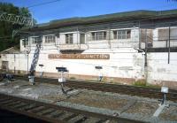 The rather dilapidated disused Crewe South Junction signal box in August 2014. <br><br>[John Steven 23/08/2014]